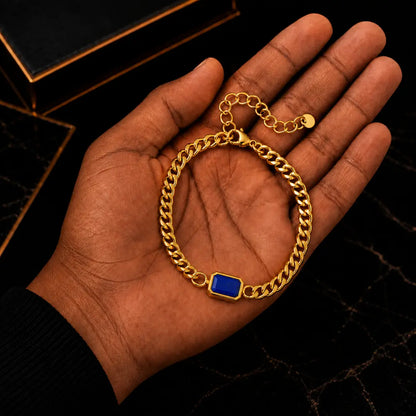 Pulseira corrente cubana dourada masculina Bravanni