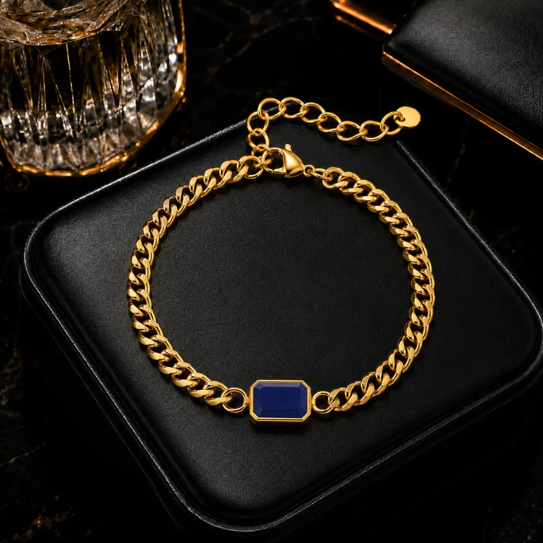 Pulseira corrente cubana dourada masculina Bravanni
