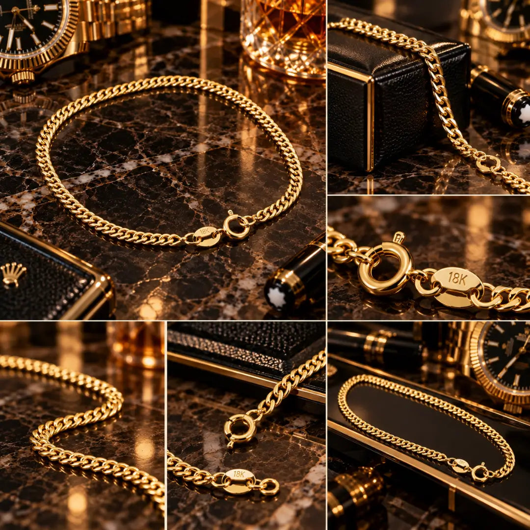 Acabamento dourado da pulseira masculina Grumet Dupla Lacraia