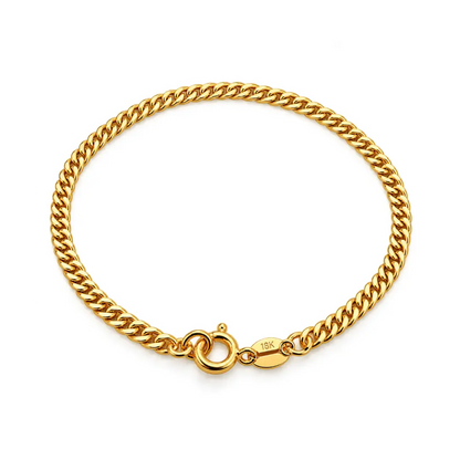 Pulseira masculina Grumet Dupla Lacraia 3mm banhada a ouro 18K