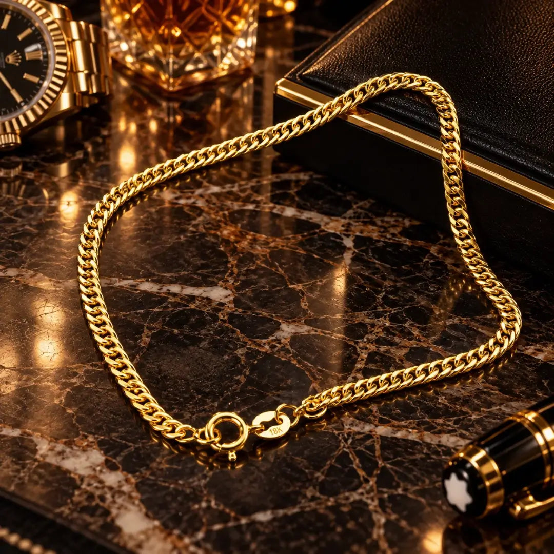 Pulseira Grumet Dupla Lacraia 3mm sobre bancada sofisticada