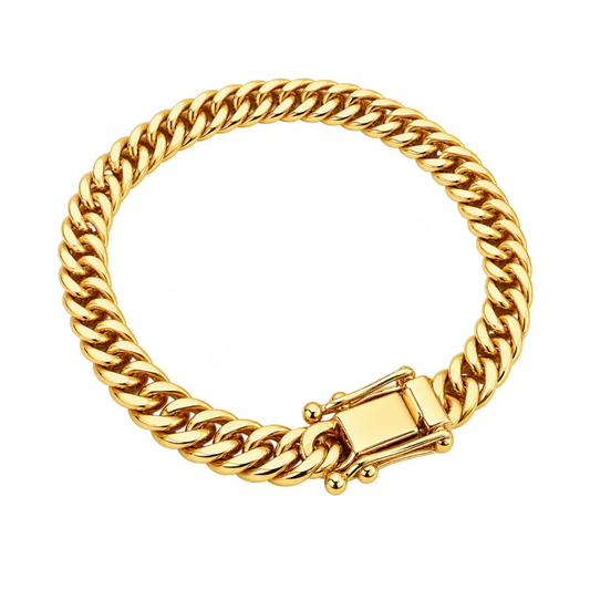 Pulseira masculina Grumet Dupla Lacraia 5mm banhada a ouro 18K