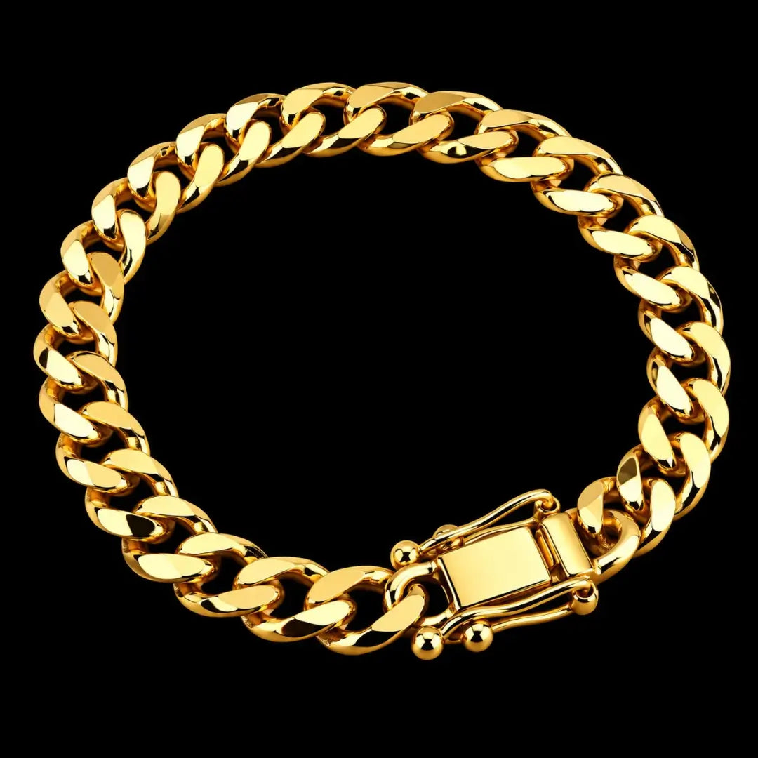 Pulseira Masculina Grumet Com Fecho Gaveta Banhada a Ouro 18k